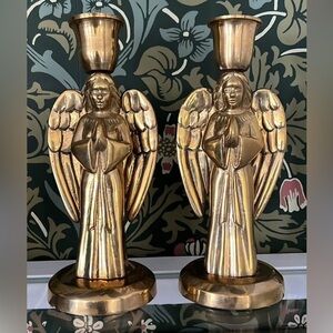 Brass Angel Candle Holders